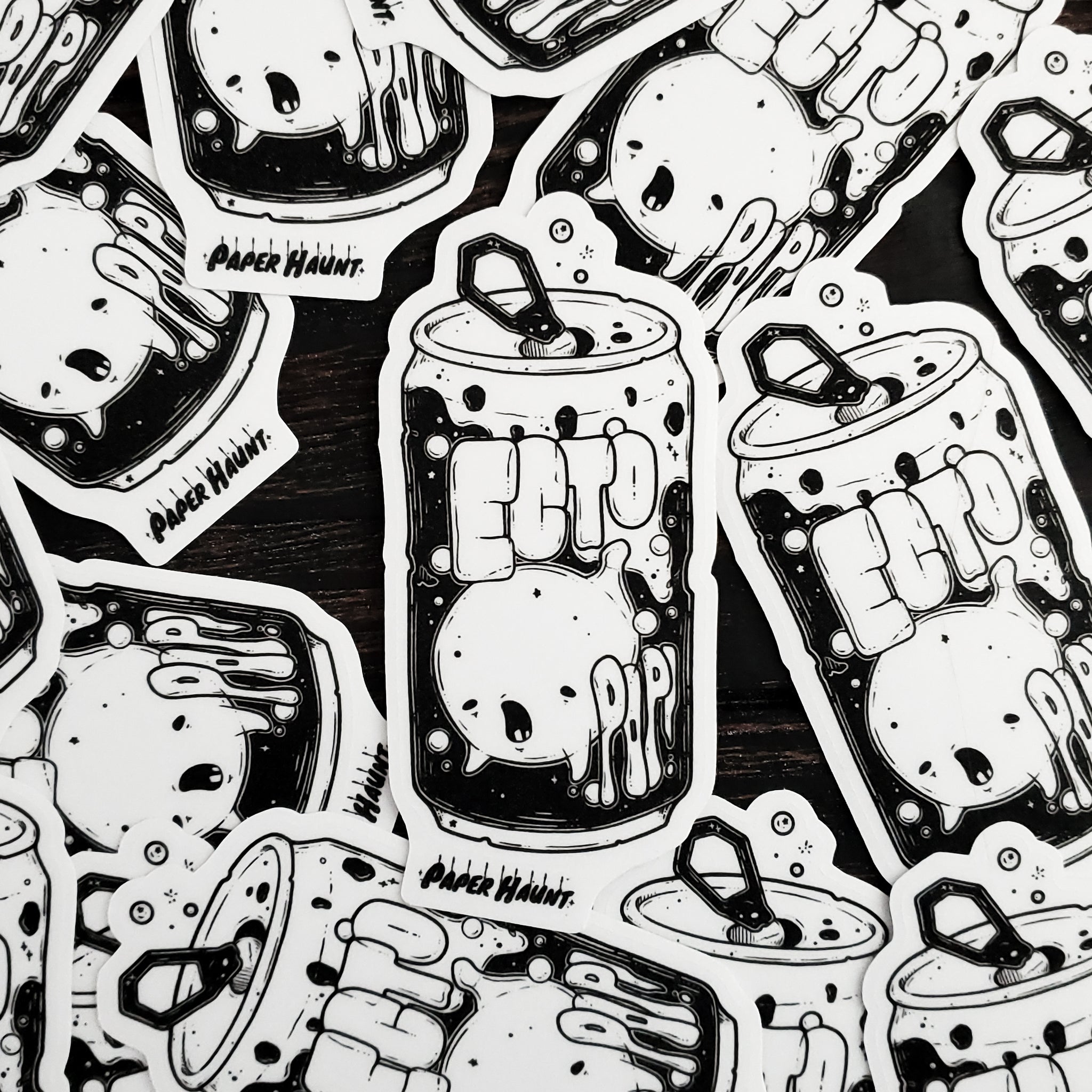 Ecto Pop Ghost Soda Can Sticker