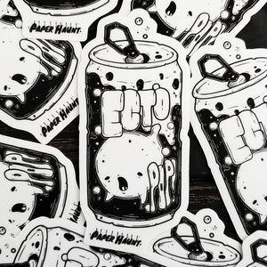 Ecto Pop Ghost Soda Can Sticker
