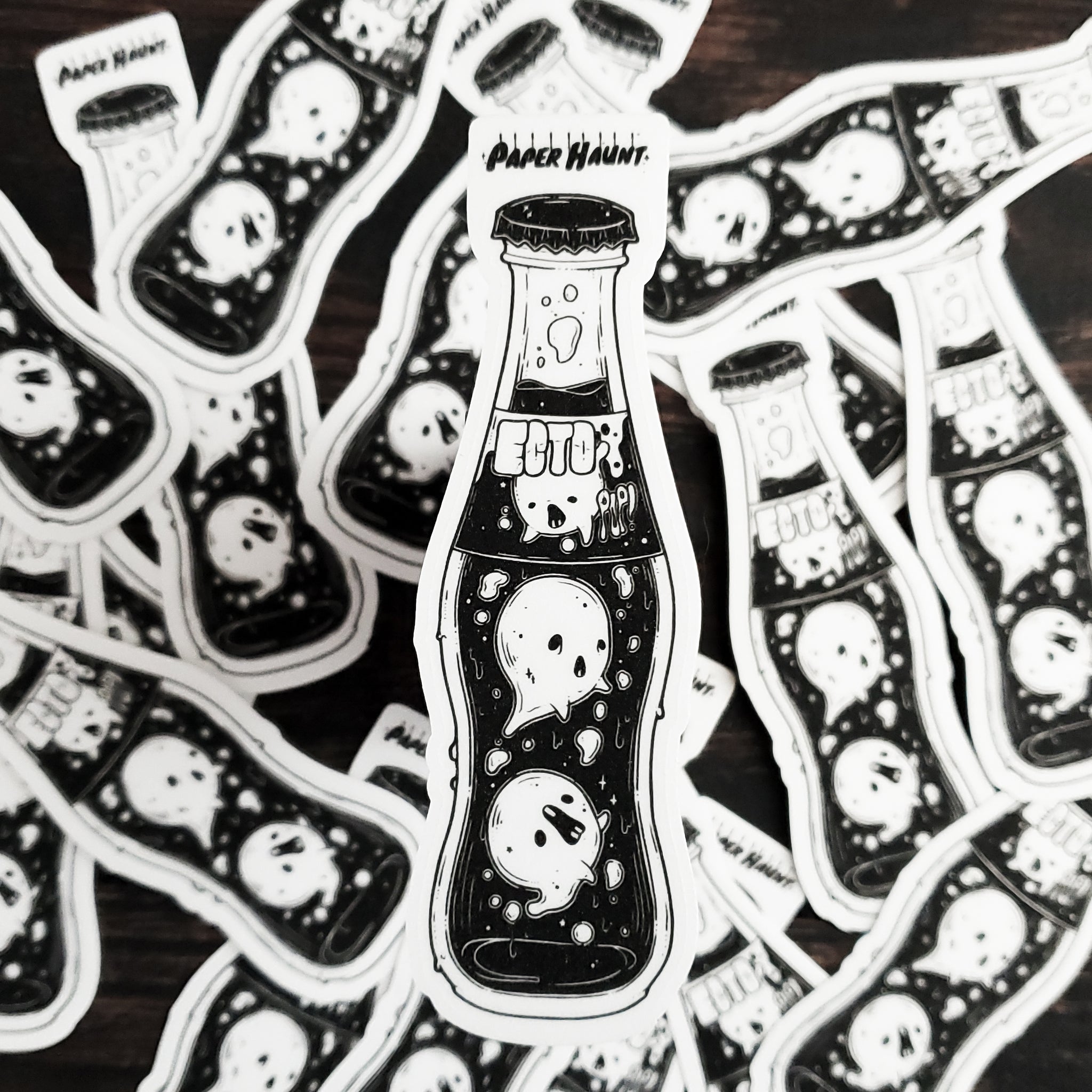 Ecto Pop Ghost Soda Bottle Sticker