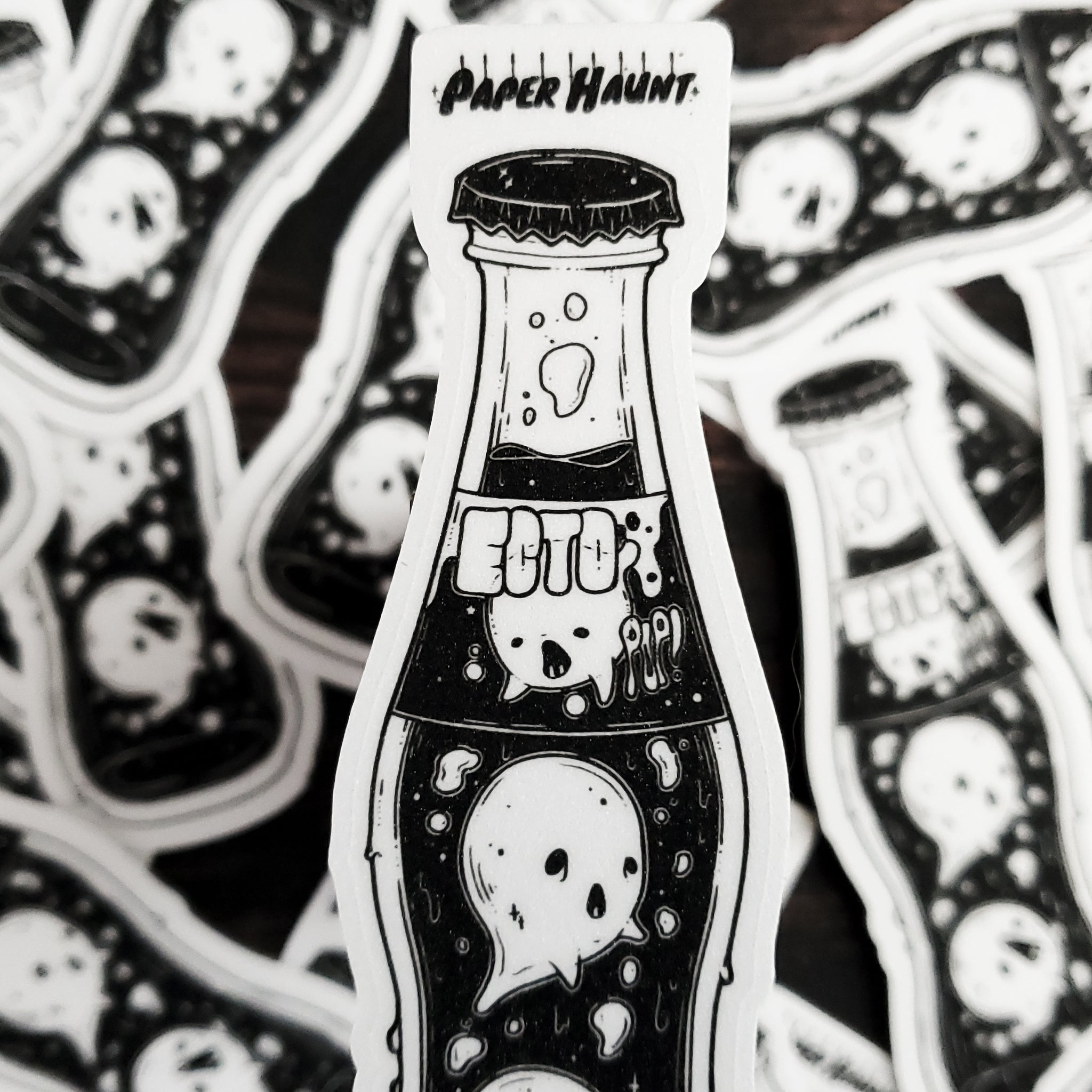 Ecto Pop Ghost Soda Bottle Sticker