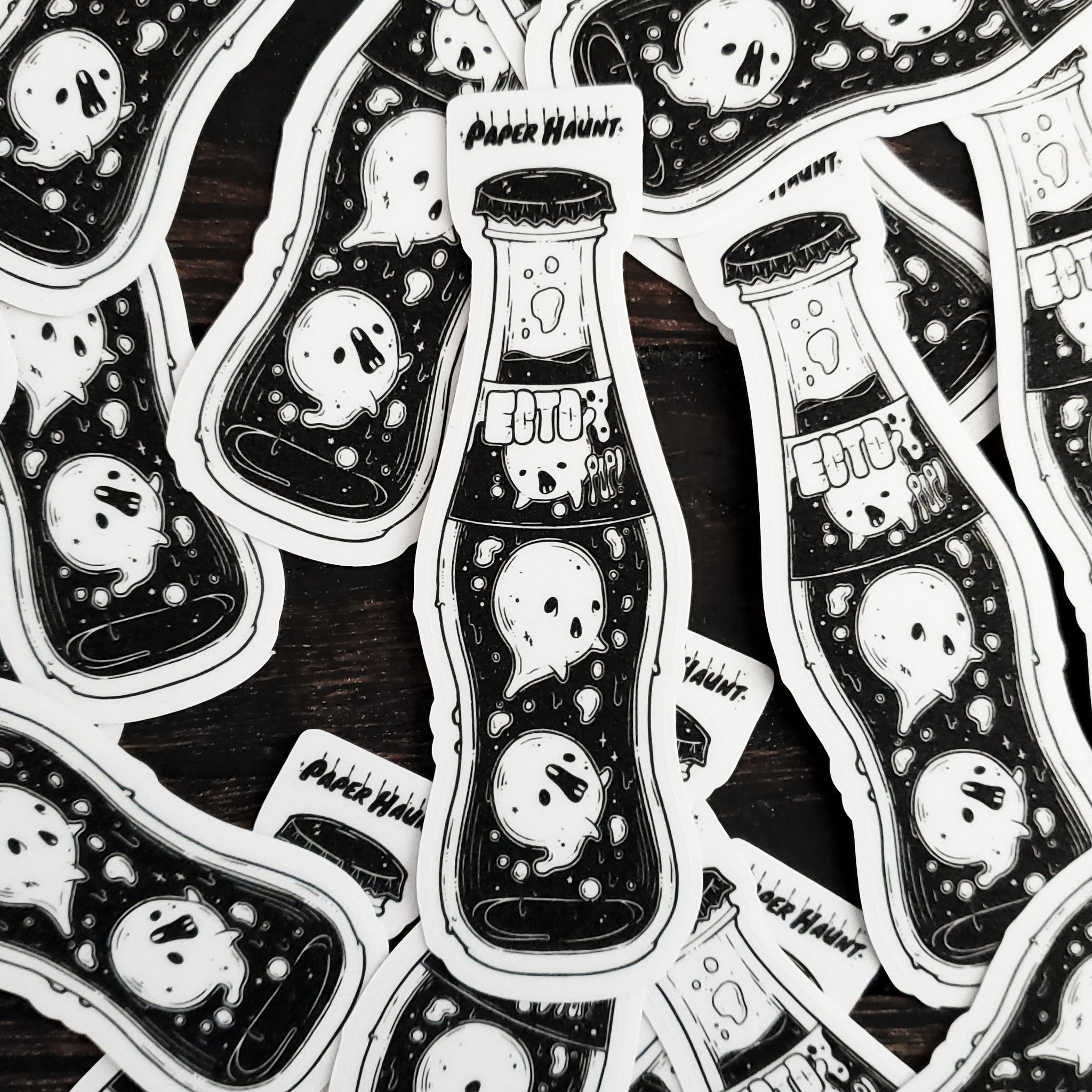 Ecto Pop Ghost Soda Bottle Sticker