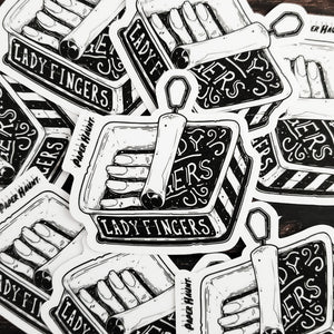 Lady Fingers Zombie sticker