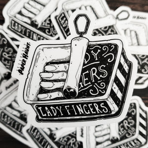 Lady Fingers Zombie sticker