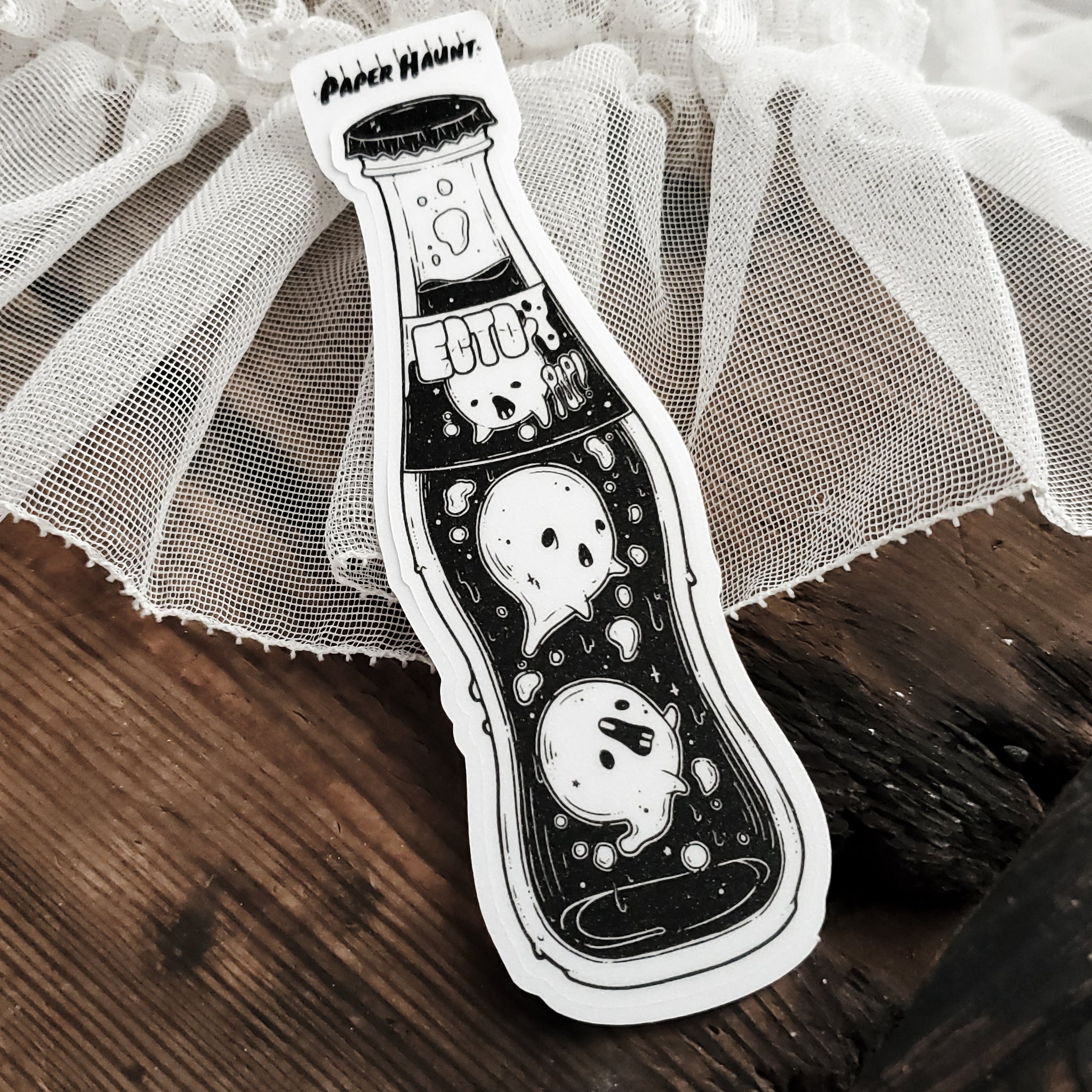 Ecto Pop Ghost Soda Bottle Sticker