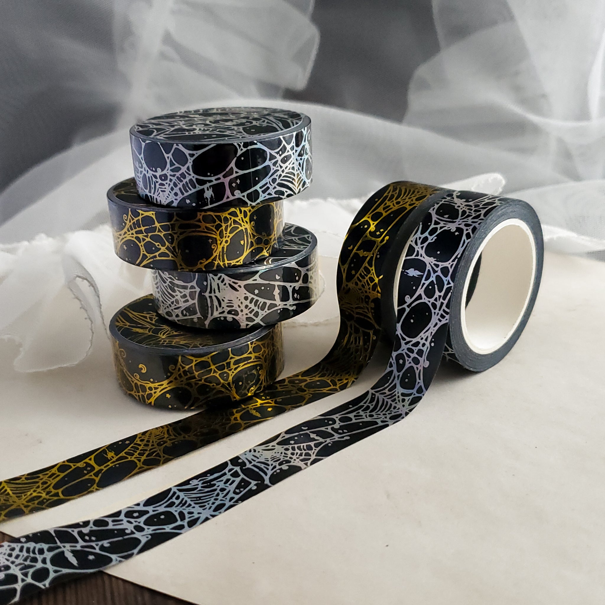 Gold Foil Spider Web WASHI tape
