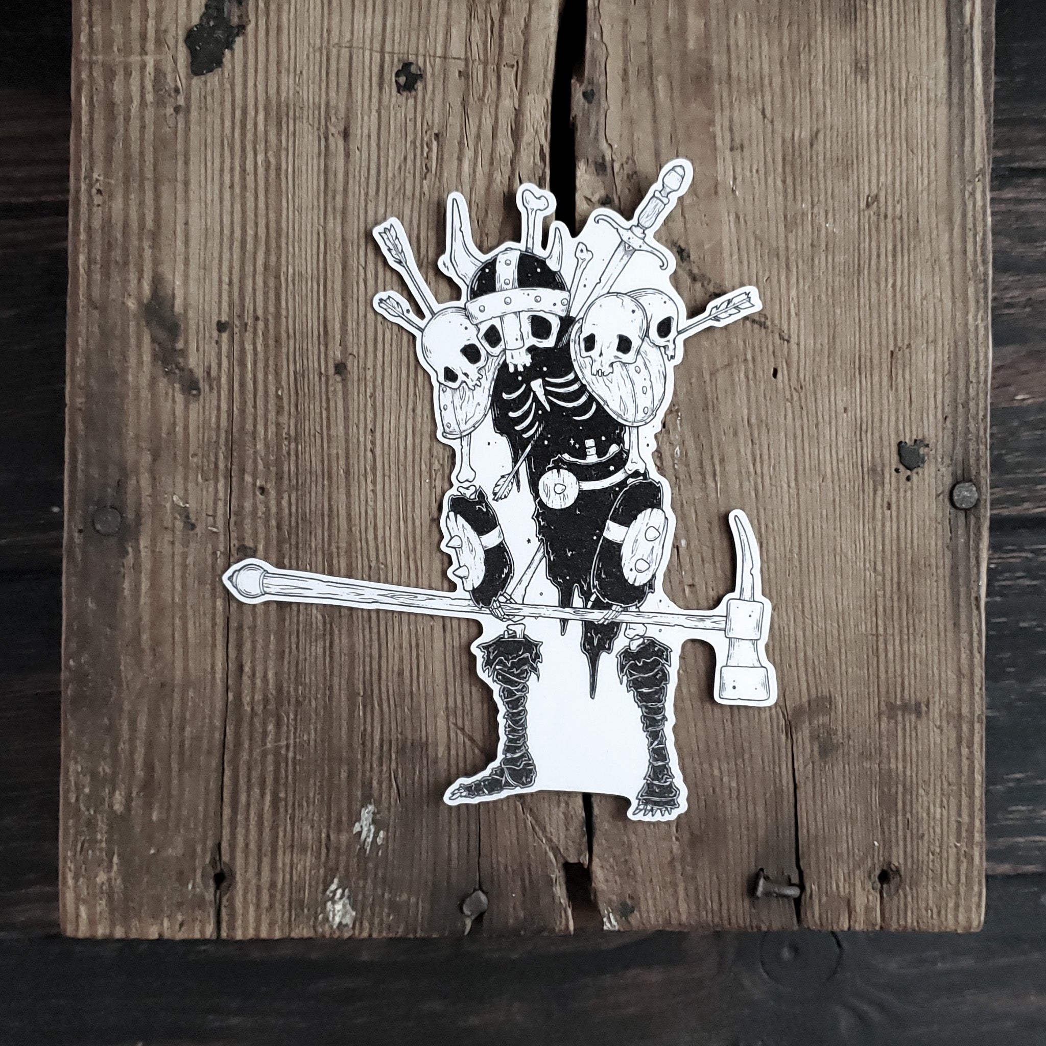Berserker Undead Skeleton Magnet – Paper Haunt / White Stag Art