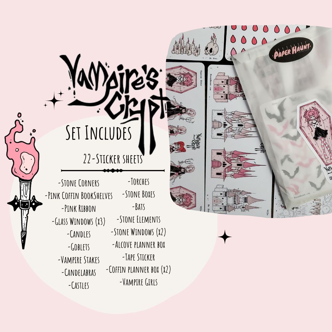 Vampire's Crypt Planner STICKER Sheet Collection Bundle