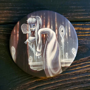 The Haunter large pin back button