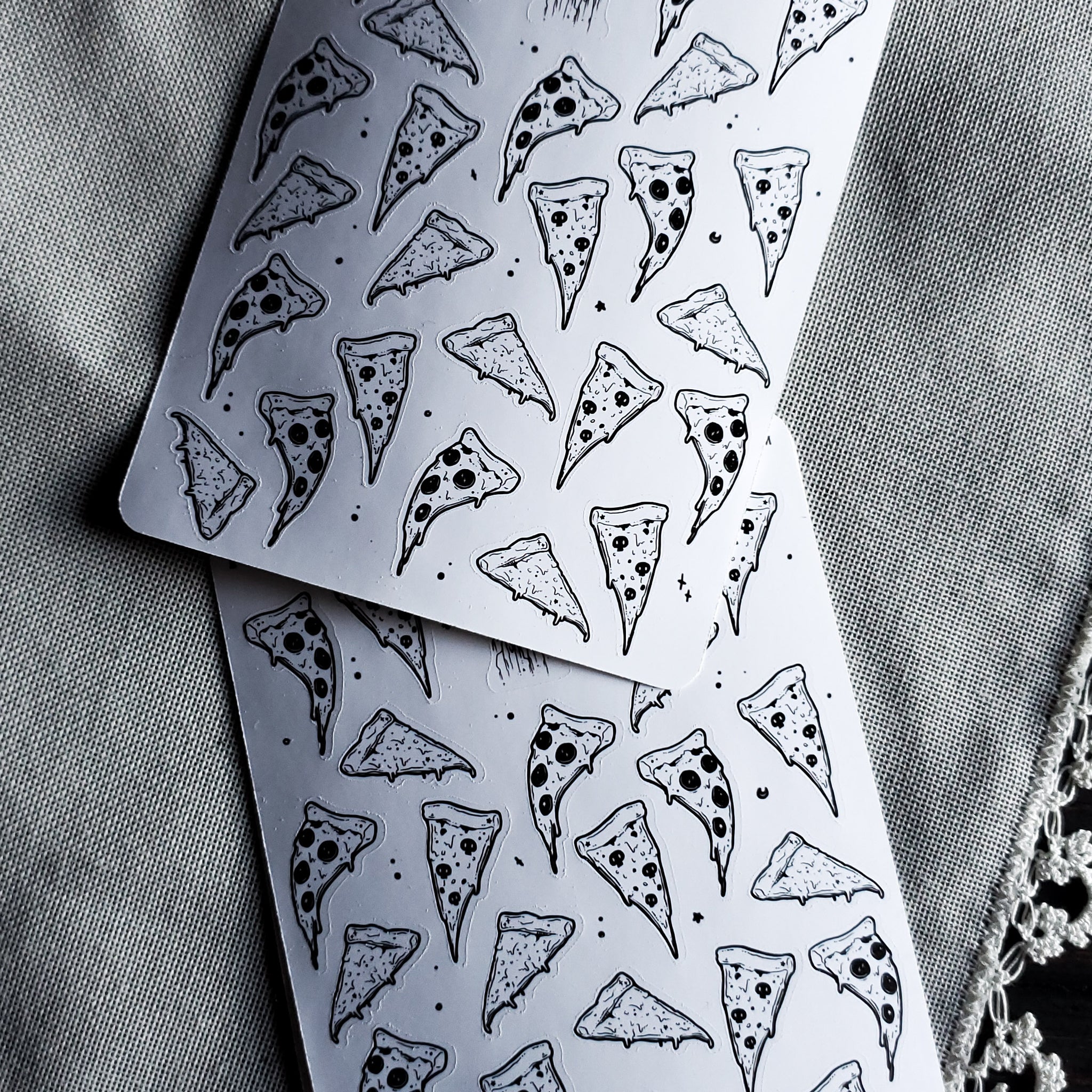 Pizza STICKER sheet - Lowbrow Misfits / White Stag Art