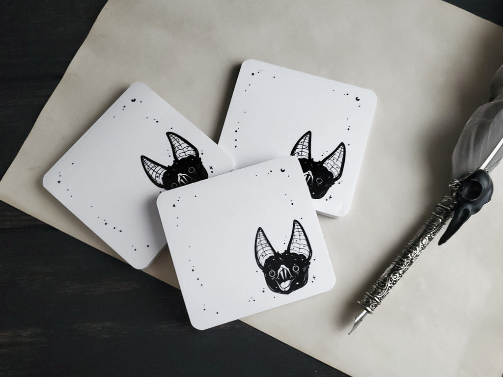 Happy Bat Sticky Note – Paper Haunt / White Stag Art