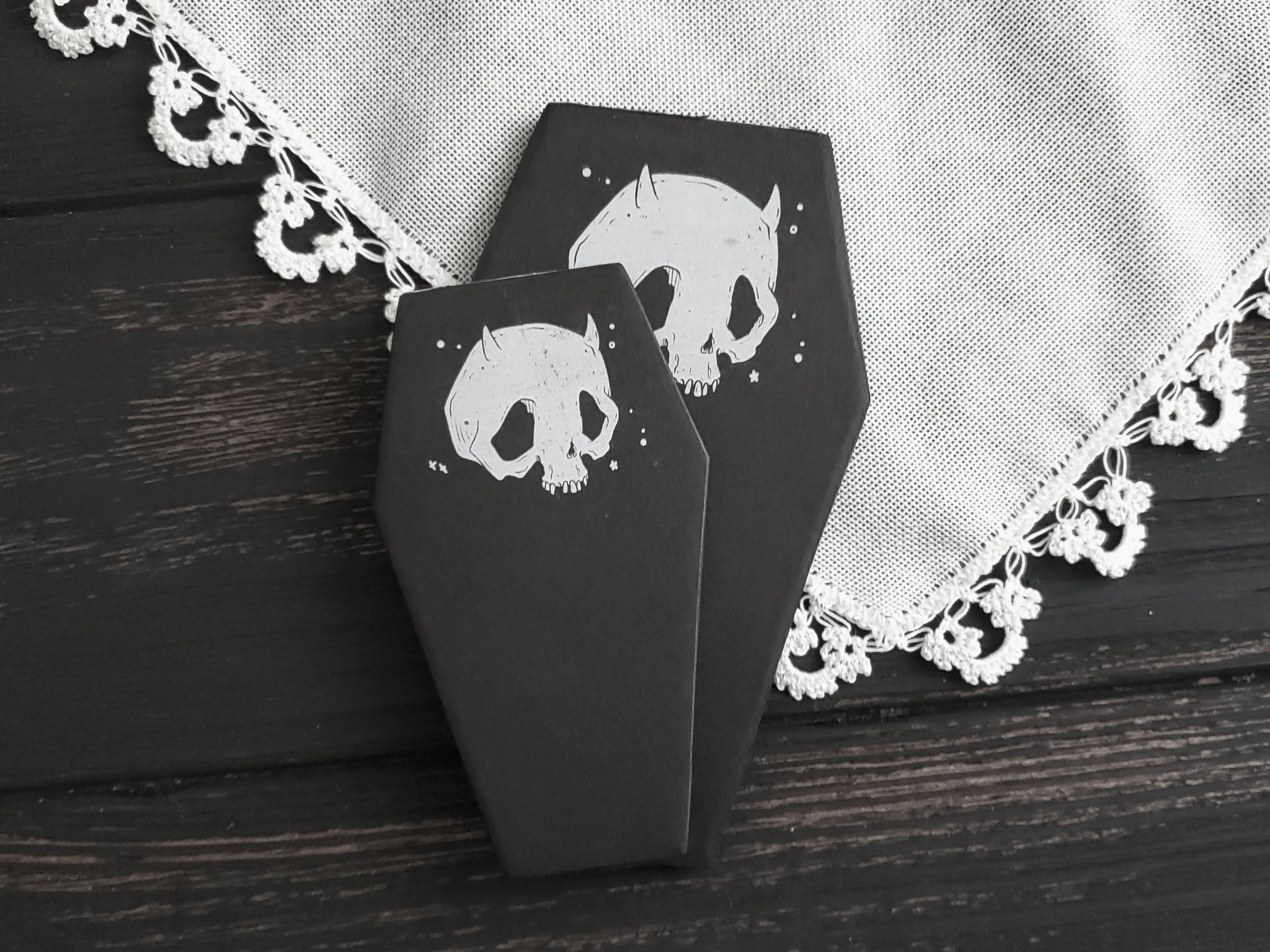Black Coffin Devil skull memo Notepad
