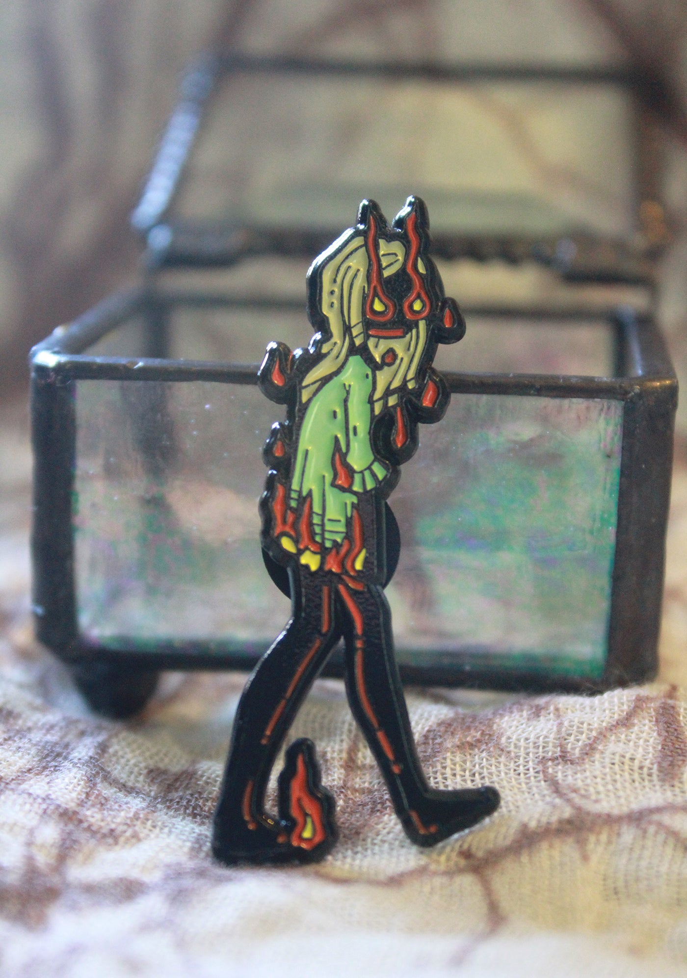 The Ember Witch Enamel pin -Lowbrow misfits White Stag Art