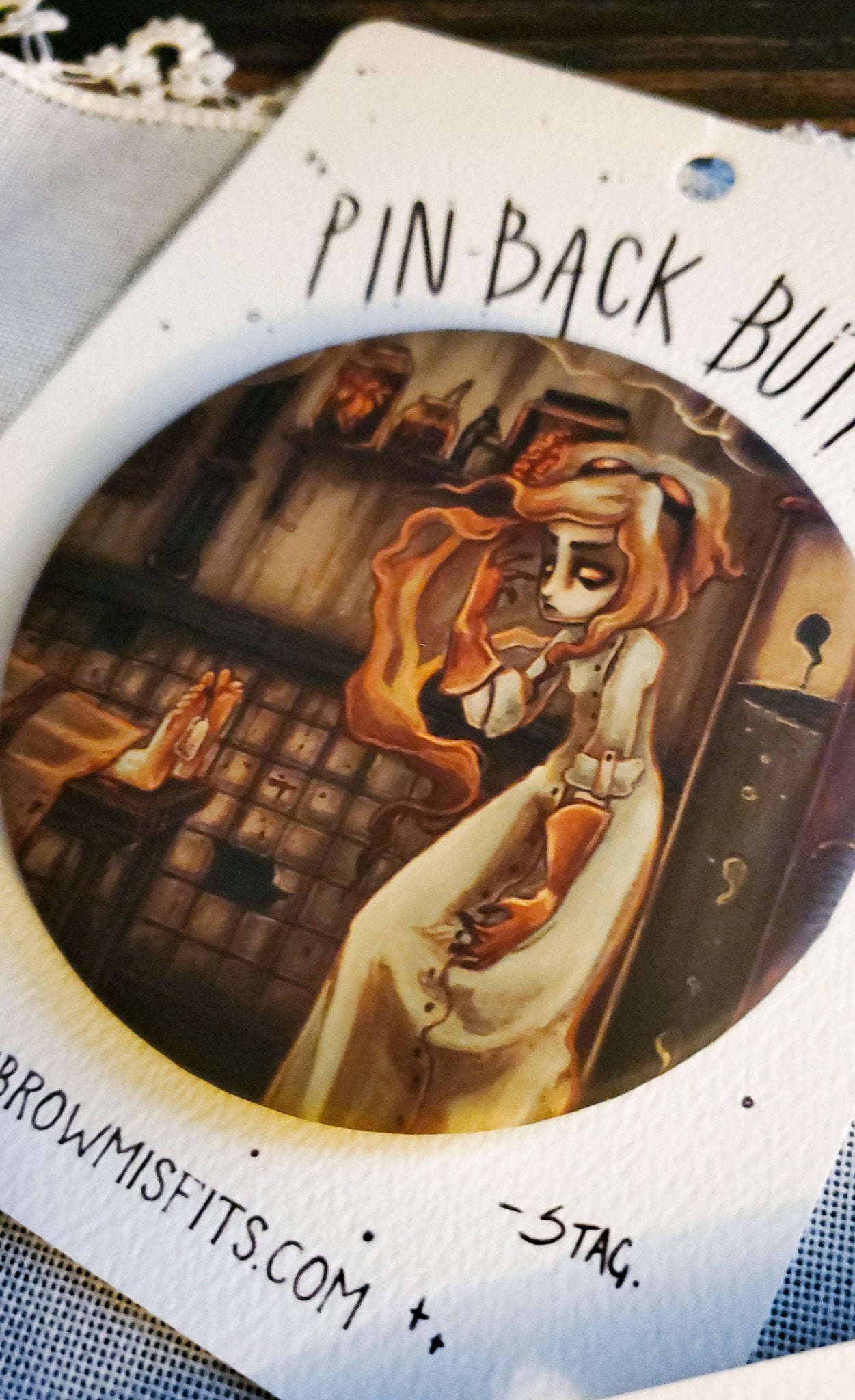 Reanimator and Reanimated large Pin Buttons - frankenstein