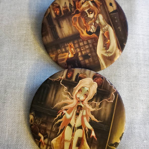 Reanimator and Reanimated large Pin Buttons - frankenstein