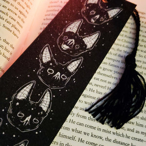 Black Vampire Bat Bookmark, Spooky cute, Goth - Lowbrow Misfits / White Stag Art
