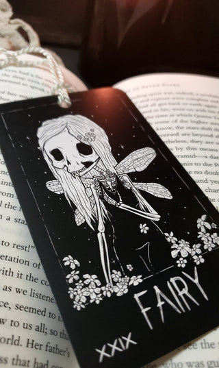The Fairy Oracle Card Bookmark, Skeleton Fairy - Lowbrow Misfits / White Stag Art