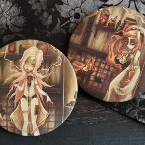 Reanimator and Reanimated large Pin Buttons - frankenstein