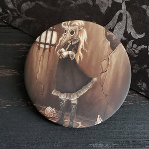 The Piper large Pin Button -plague doctor girl