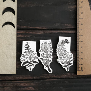 Fern magnetic Bookmark SET, Spooky cute, Goth