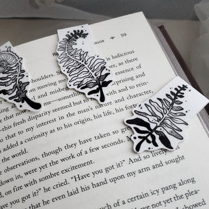 Fern magnetic Bookmark SET, Spooky cute, Goth