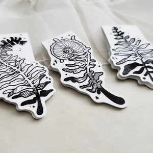 Fern magnetic Bookmark SET, Spooky cute, Goth