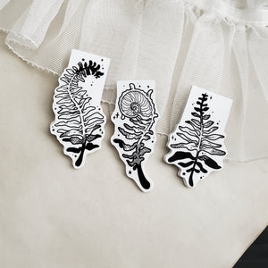 Fern magnetic Bookmark SET, Spooky cute, Goth