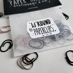 Little round paperclips- Pink and Black