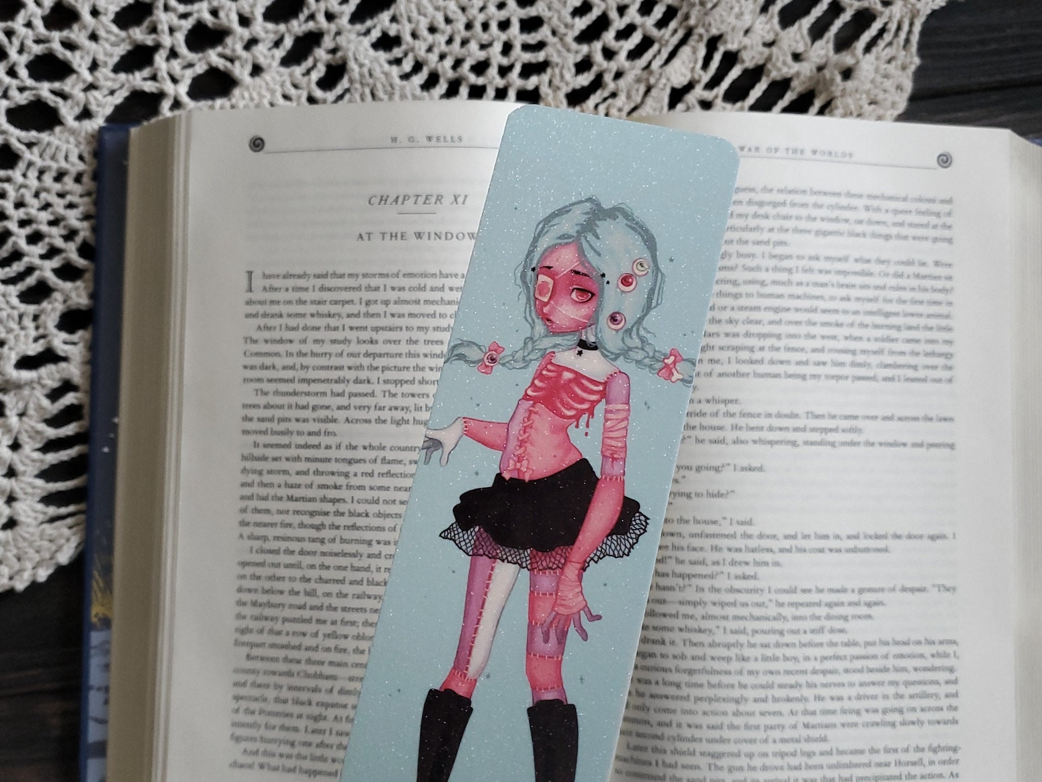 Blue Zombie Bookmark