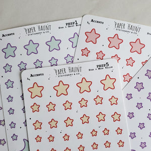 Pastel Star & Moon sticker sheet