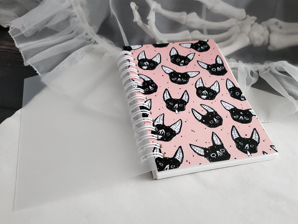 Pink vampire Bat reusable sticker book – Paper Haunt / White Stag Art