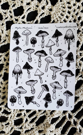 Mystic Mushroom STICKER sheet - Lowbrow Misfits / White Stag Art
