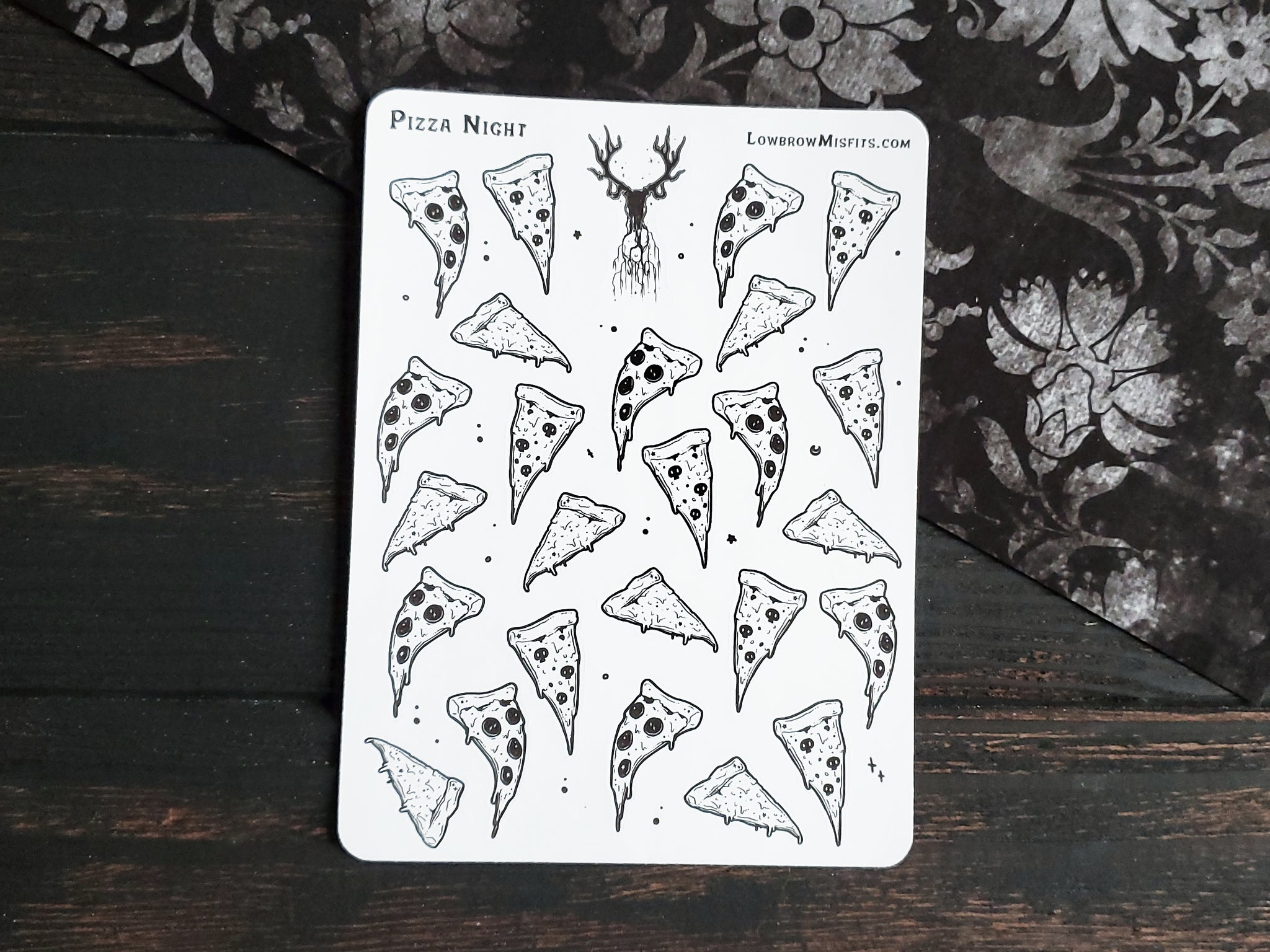 Pizza STICKER sheet - Lowbrow Misfits / White Stag Art