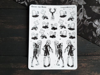 Raise the Dead Zombie Girl STICKER sheet - Lowbrow Misfits / White Stag Art