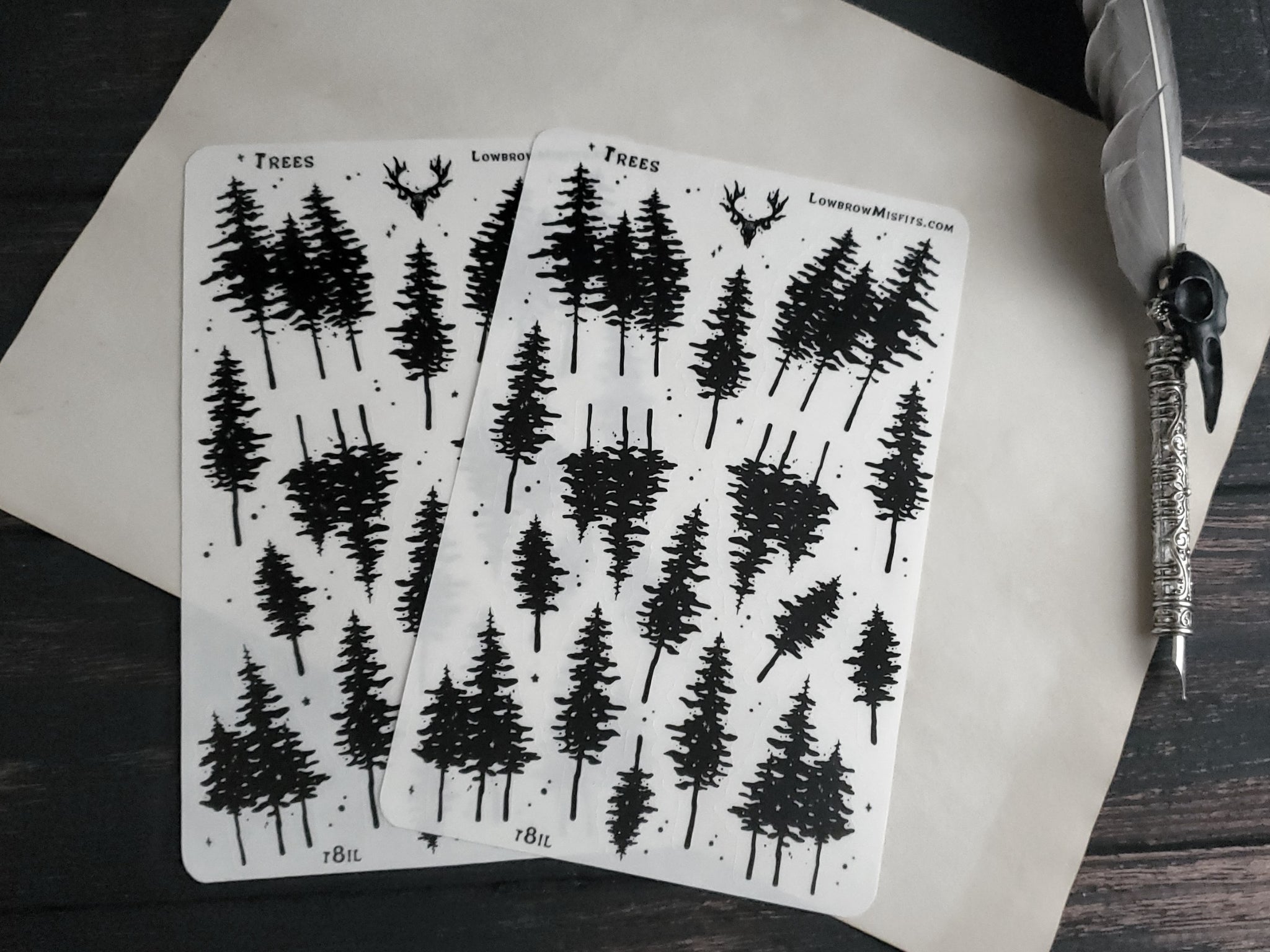 Tree Silhouette clear Sticker Sheets