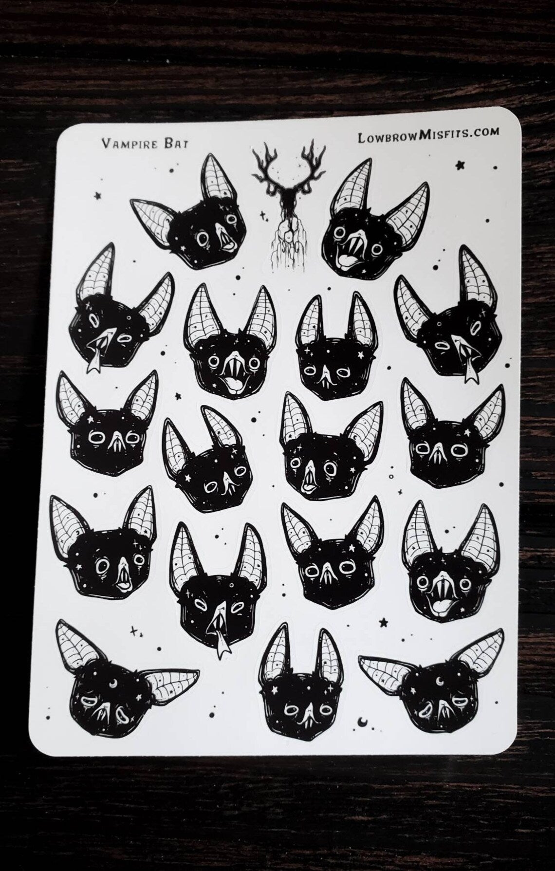 Vampire Bat Emoji- Sticker sheet